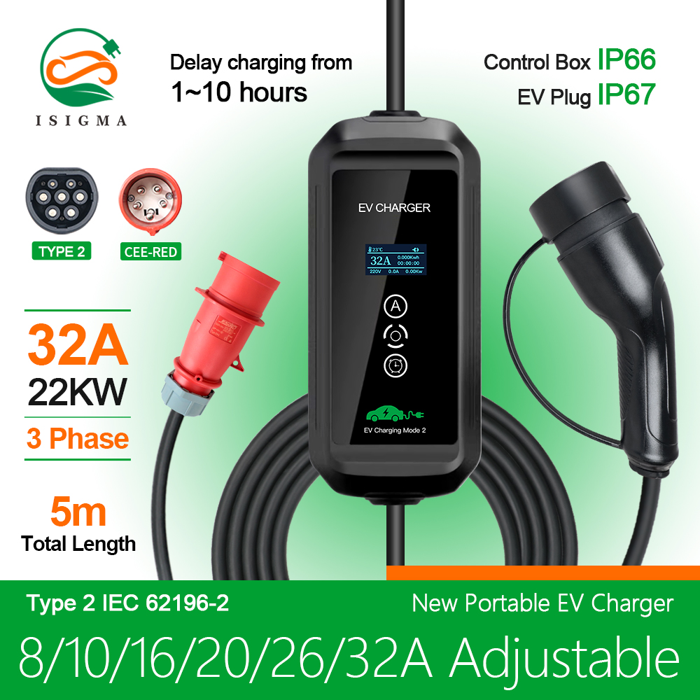 EV Charger 22kw 3 Phase Type 2 - Ev Charger Type 2 22Kw 32A 3 Phase recension och pris
