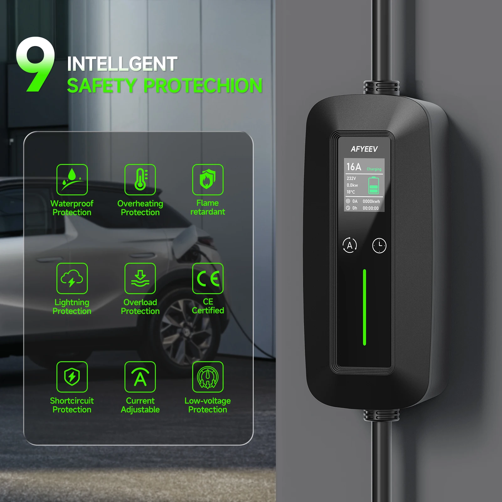 11KW 16A 3Phase Portable EV Ch - Type 2 Portable Ev Charger 11Kw Cee recension och pris