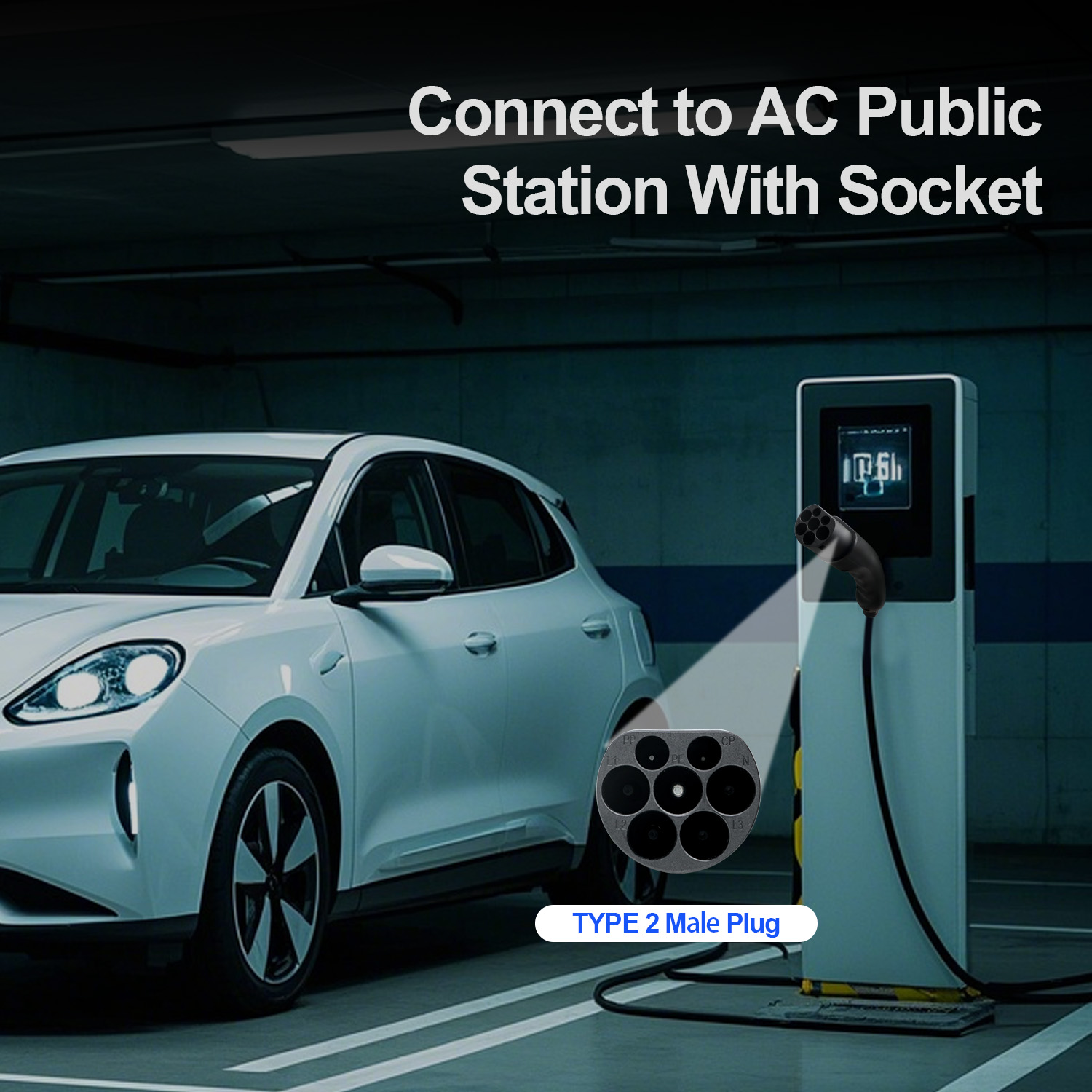 Kolanky EV Plug Type 2 Male  1 - Ev Charger Type 2 22Kw 32A 3 Phase recension och pris