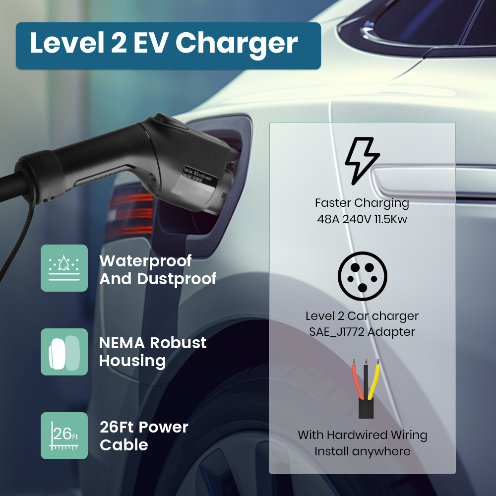 Junsun Level 2 EV Charger 48A  - J1772 Evse 32A Level 2 Charger recension och pris