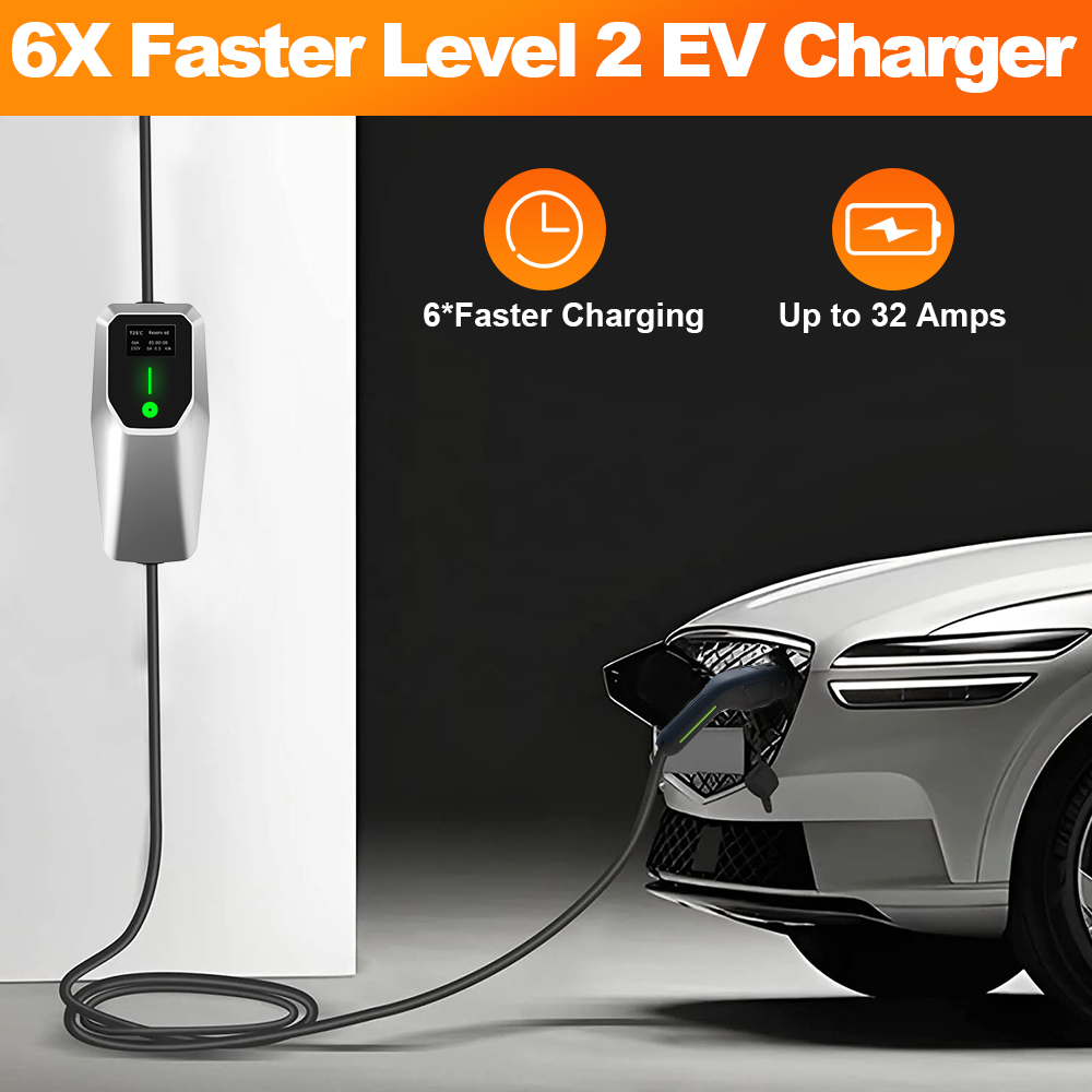 Junsun 32A Level 1&2 EV Charge - J1772 Evse 32A Level 2 Charger recension och pris
