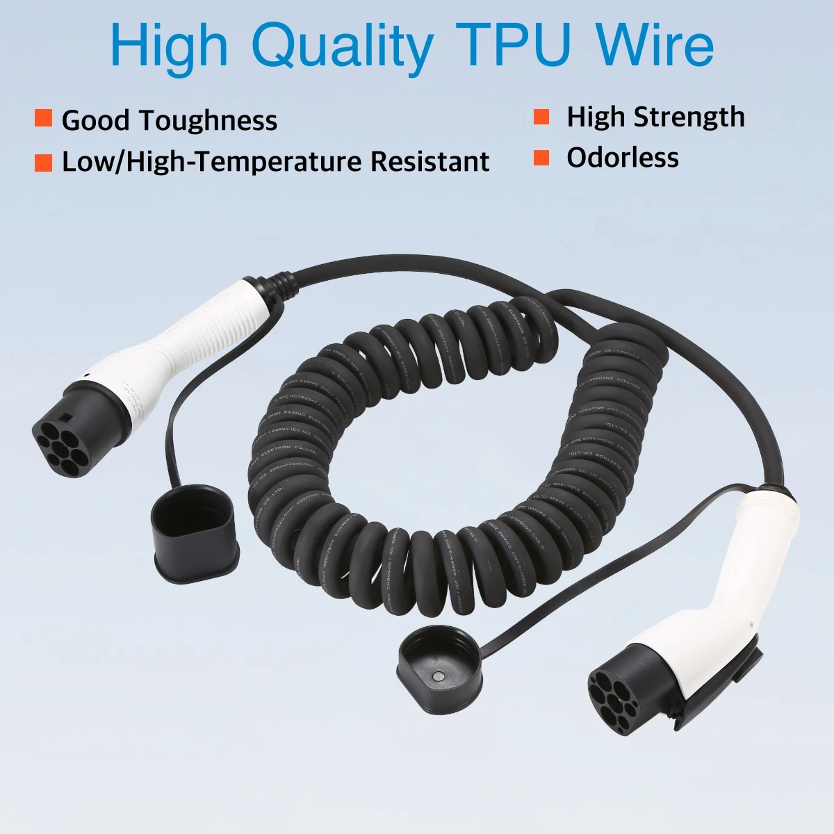 EVcharger4U 5M/7M Spiral EV Ch - Ev Charger Type 2 22Kw 32A 3 Phase recension och pris
