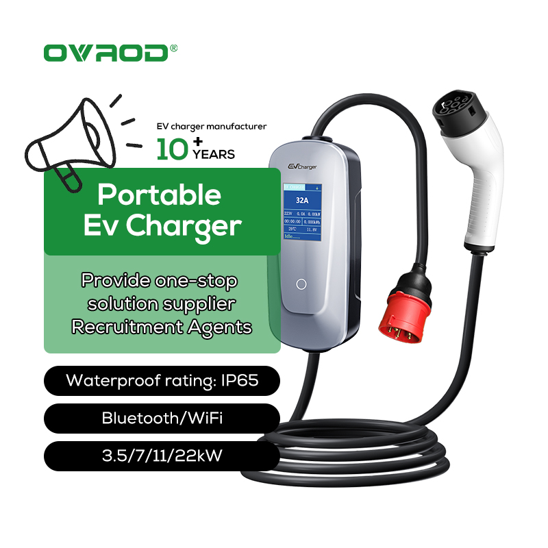 Ovrod Electric Car 16a Mode 2  - Type 2 Portable Ev Charger 11Kw Cee recension och pris